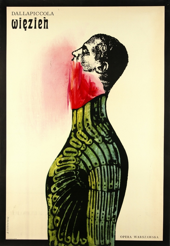 The Prisoner . Roman Cieślewicz . Music Poster, Opera . year 1962