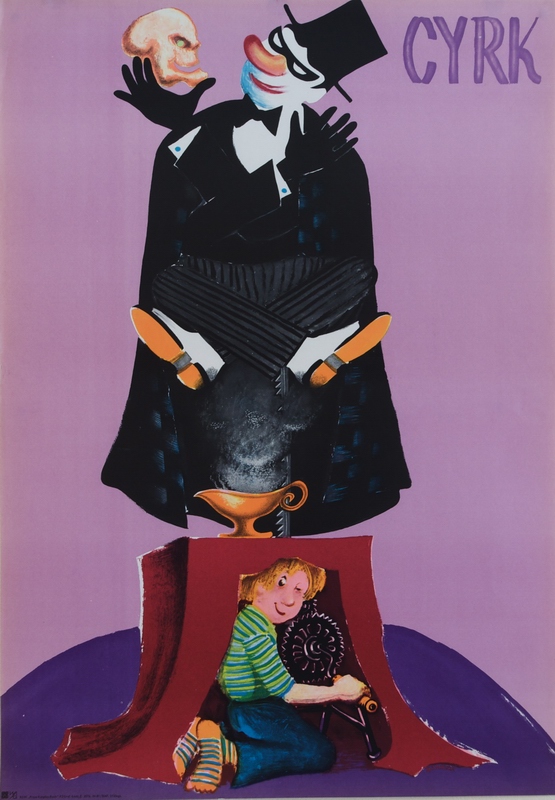 Cyrk Magik z czaszka, Circus Magician and Skull, Miedza-Tomaszewski Stanislaw