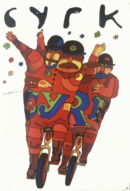 Circus Clowns on Unicycle — Jan Sawka